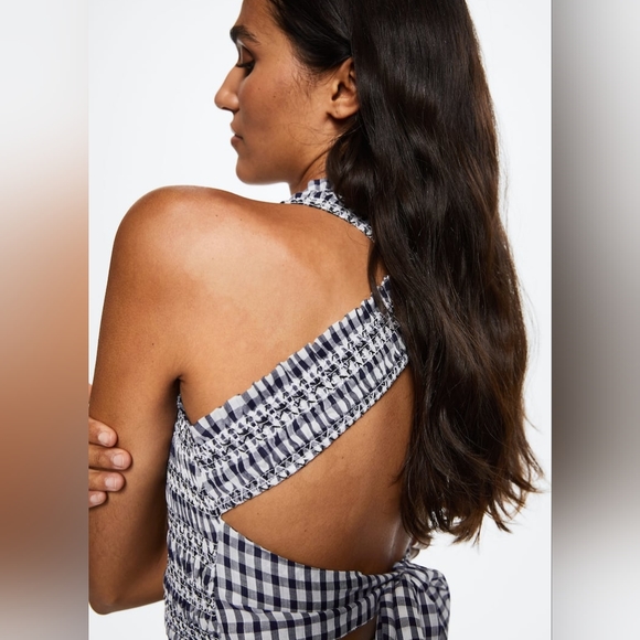 MANGO Cotton gingham dress - Picture 4 of 5